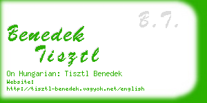 benedek tisztl business card